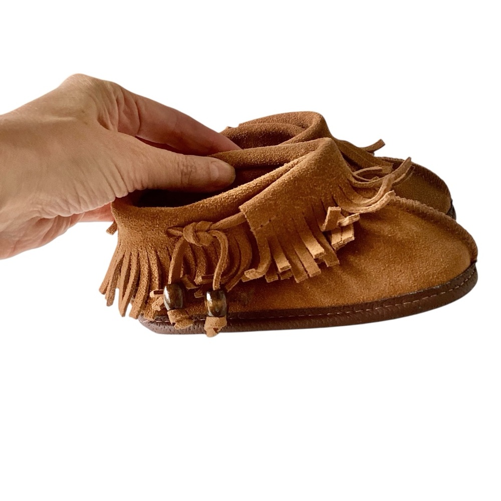 Vintage Laurentian Chief Toddler Moccasins 8 Suede Fringe